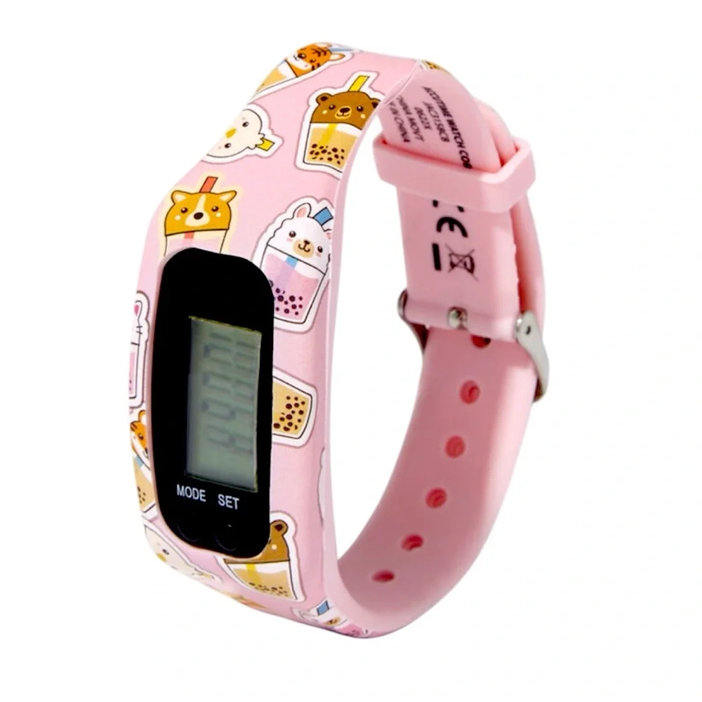 Bubble Tea Critters Pink Active LED Watch - NWT